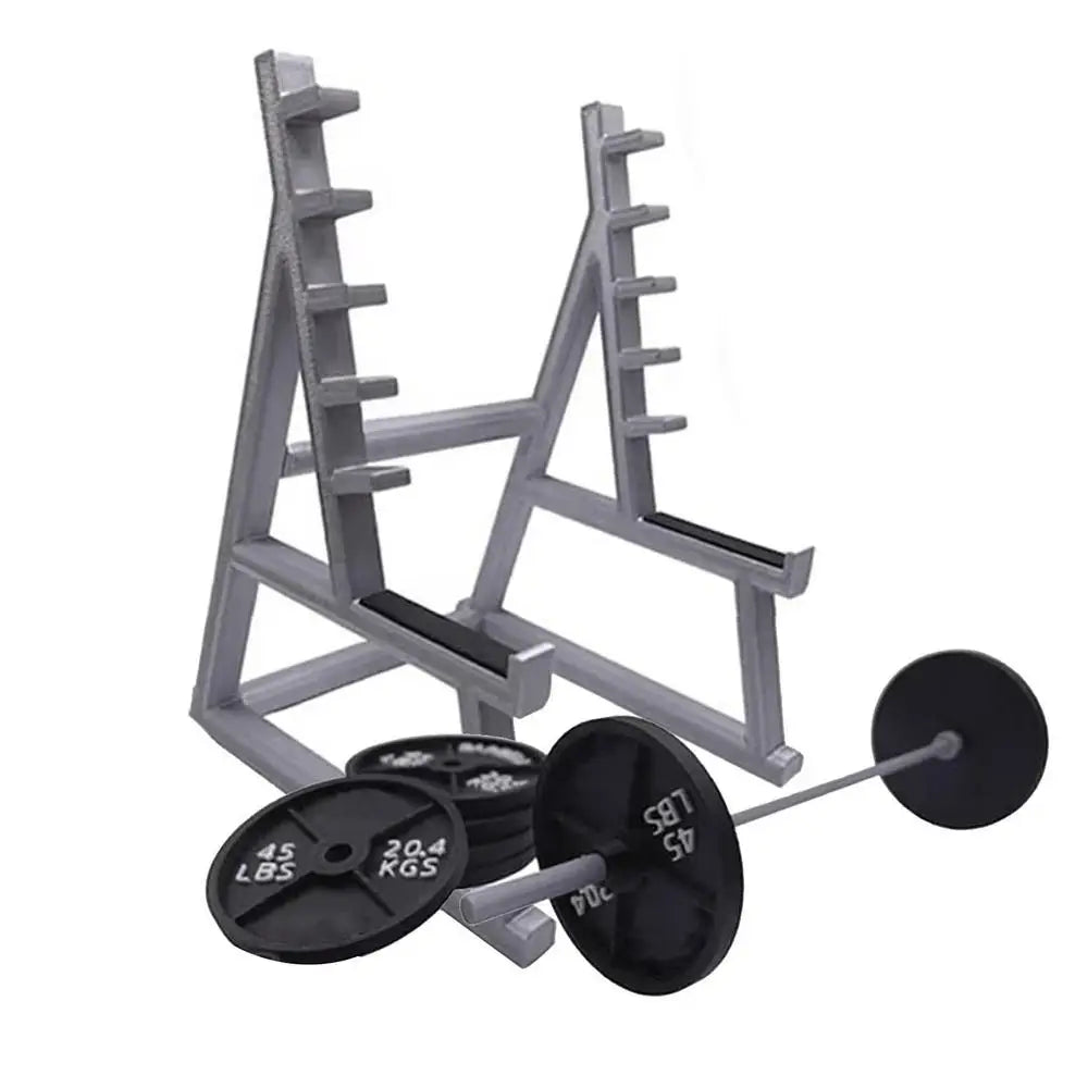 Barbell Rack Pen Holder Mini Squat Rack Ornaments With Barbells And Weights Creative Funny Weightlifting Gift Desk Organizer