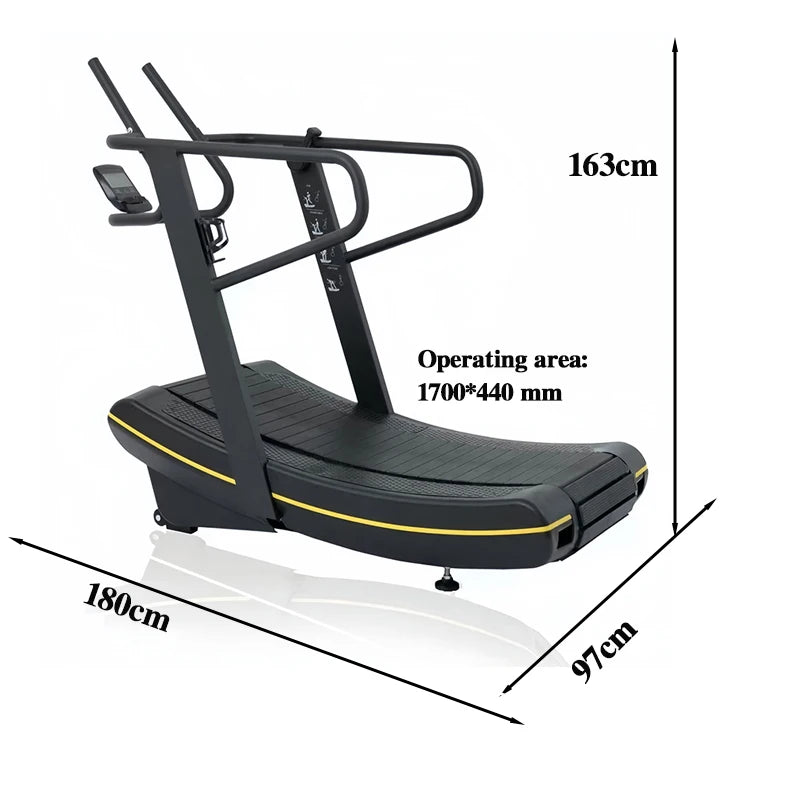 Commercial Curved Treadmill Without Powerunpowered Treadmill LED ScreenTreadmill