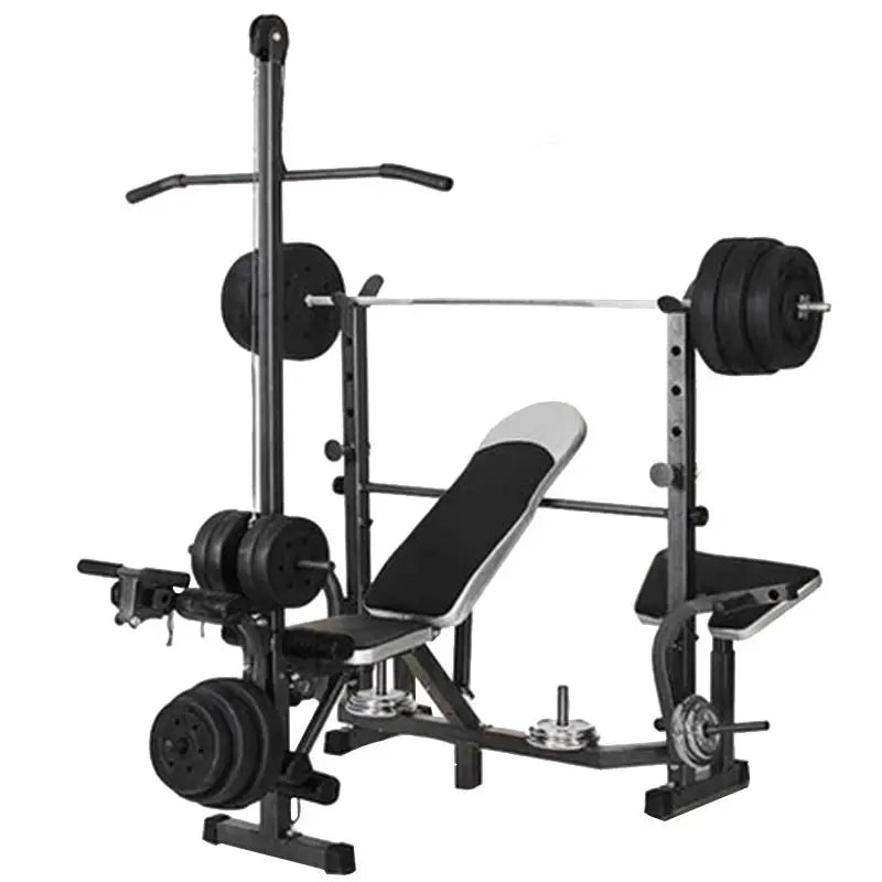Fitness Equipment Adjustable Exercise Weight Lifting Barbell Bench Press Squat Rack Bench For Home Gym