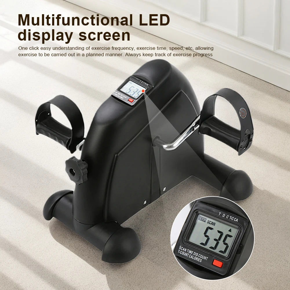 Mini Exercise Bike Arm and Leg Trainer Anti Slip Peddler Exercise Bike LED Display Foot Pedal Exercise Machine for Leg Training