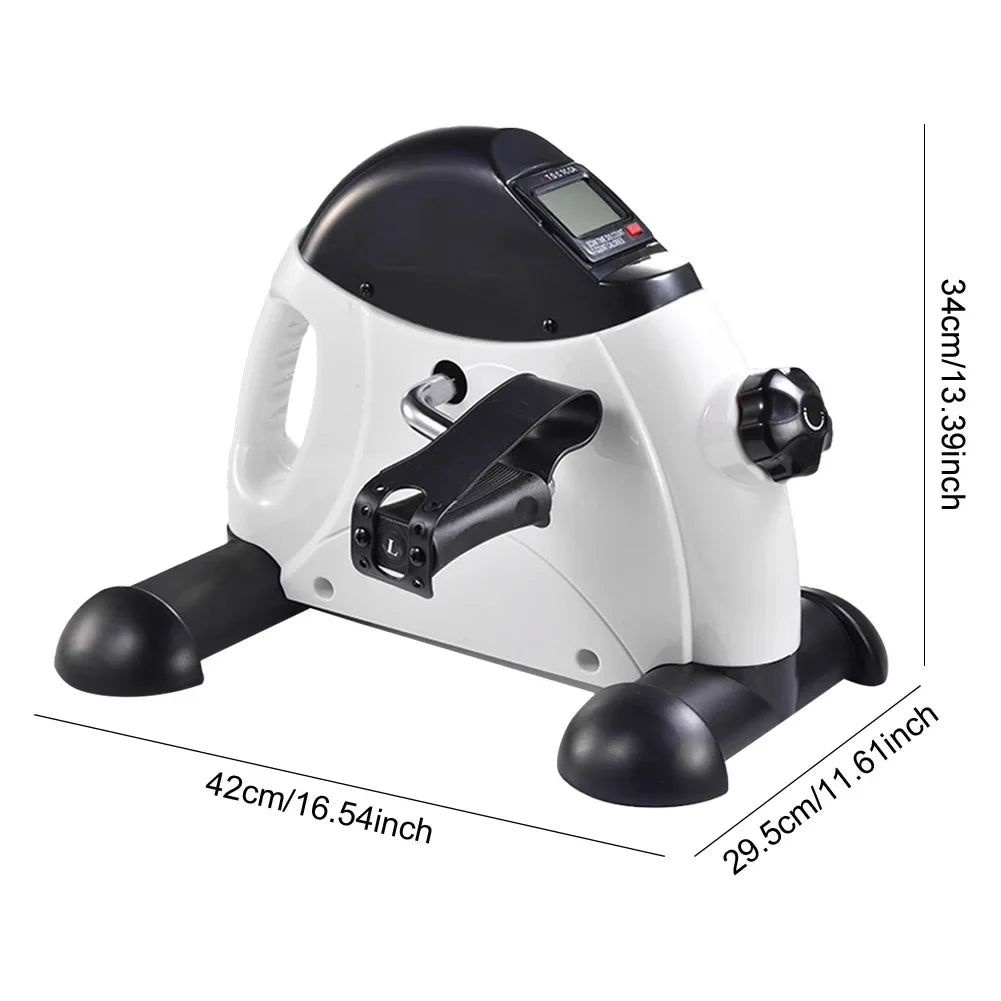 Mini Exercise Bike Folding Pedal Exerciser with LCD Display Adjustable Resistance Multifunctional Home Office Fitness Equipment