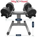 36KG Dumbbell Set With Stand Adjustable Weightlifting Fitness Dumbbells Door To Door