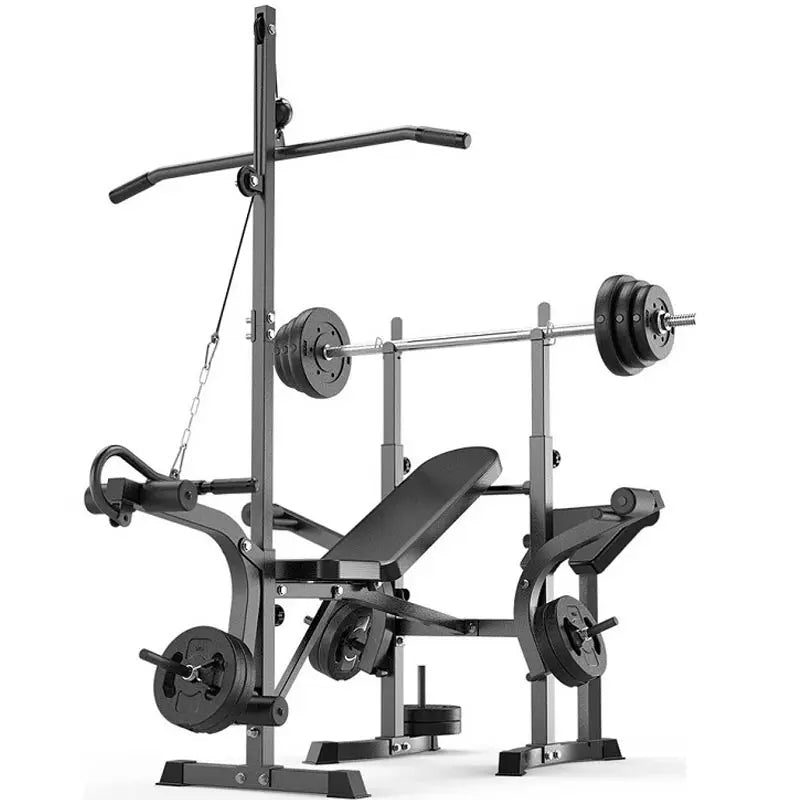 Fitness Equipment Adjustable Exercise Weight Lifting Barbell Bench Press Squat Rack Bench For Home Gym