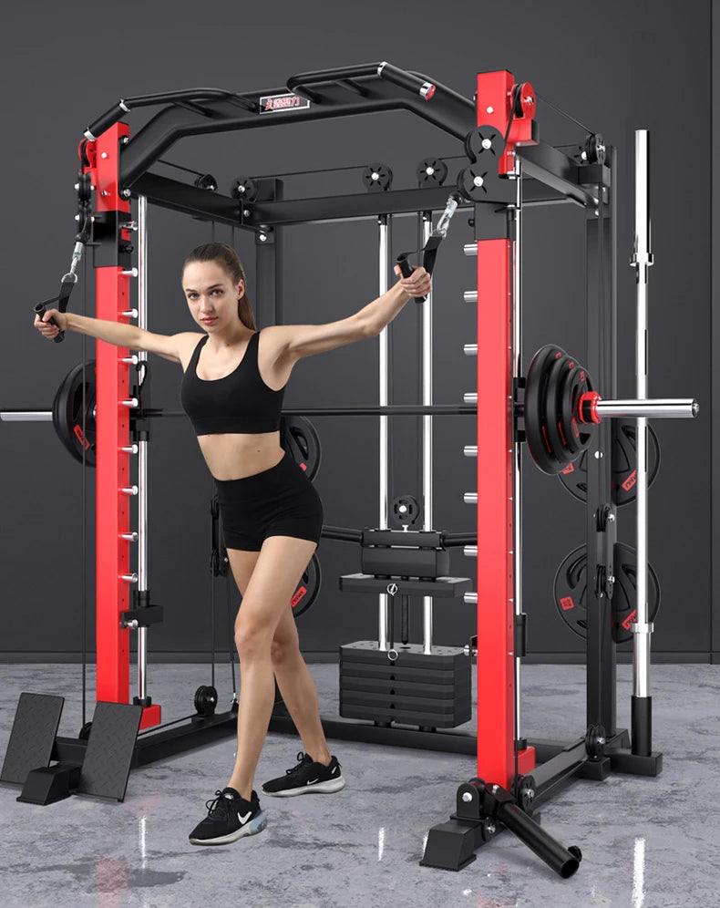All-in-One Unisex Home Gym Equipment Multi-Function Smith Machine For Squat Rack And Weight Lifting