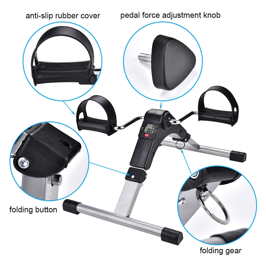 Cycling Gym Exercise Indoor Folding Cycling Trainer Cycle Pedal Fitness Exerciser Leg Workout Cycling Pedal Exerciser