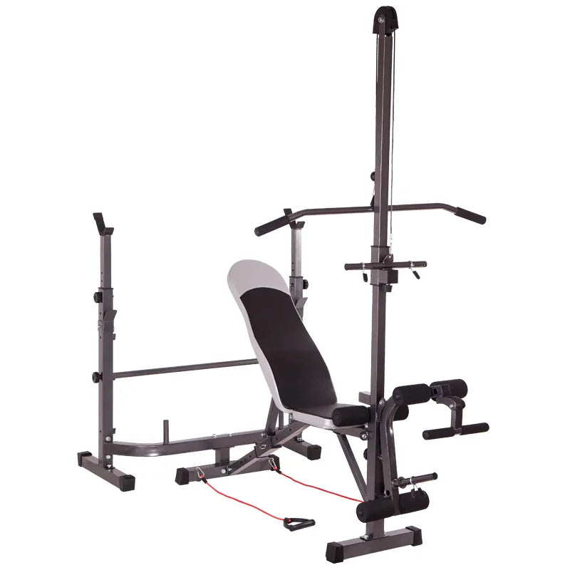 Fitness Equipment Adjustable Exercise Weight Lifting Barbell Bench Press Squat Rack Bench For Home Gym